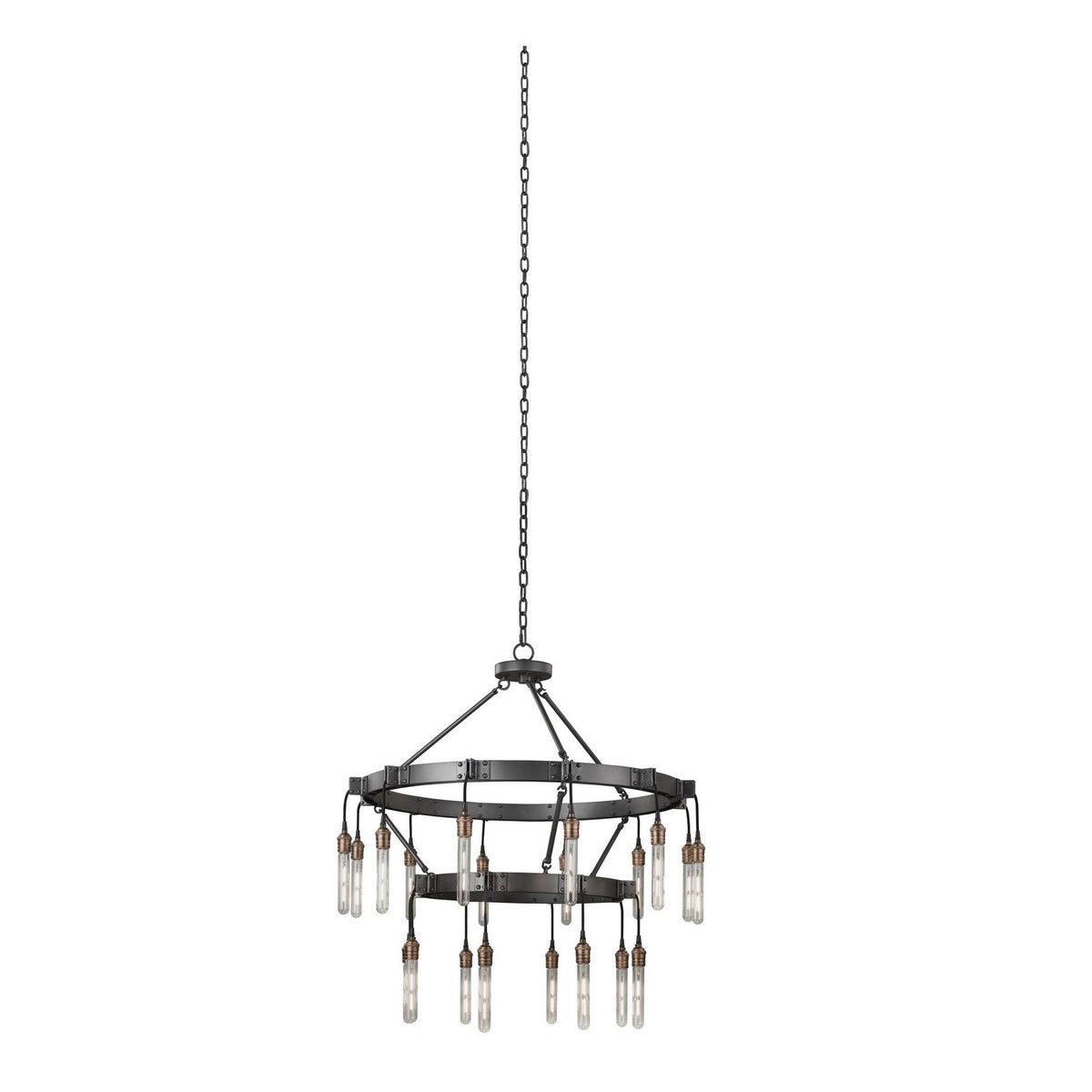 34'' Stuyvesant 20 Light Matte Gun Metal Tiered Chandelier
