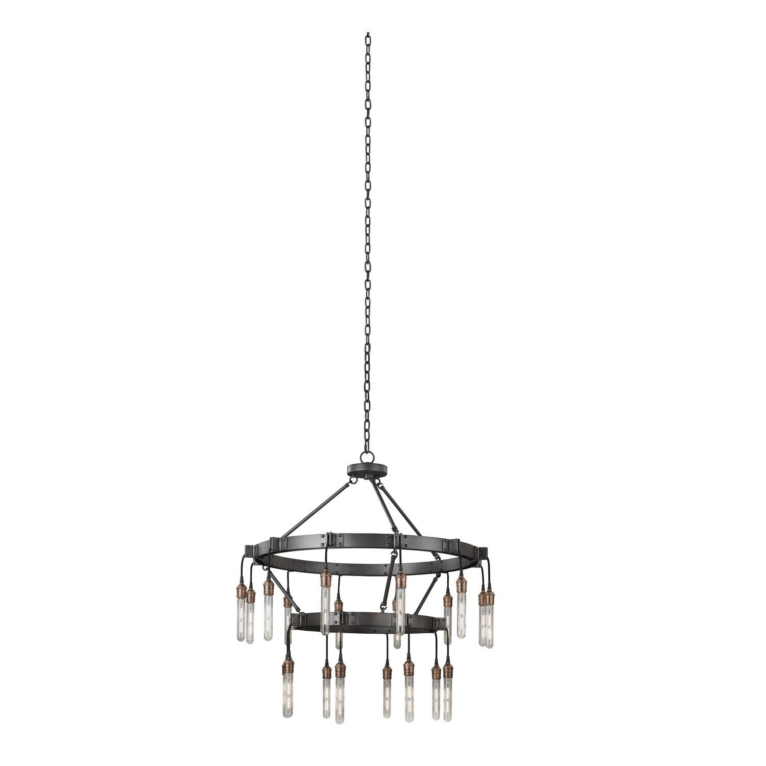34'' Stuyvesant 20 Light Matte Gun Metal Tiered Chandelier