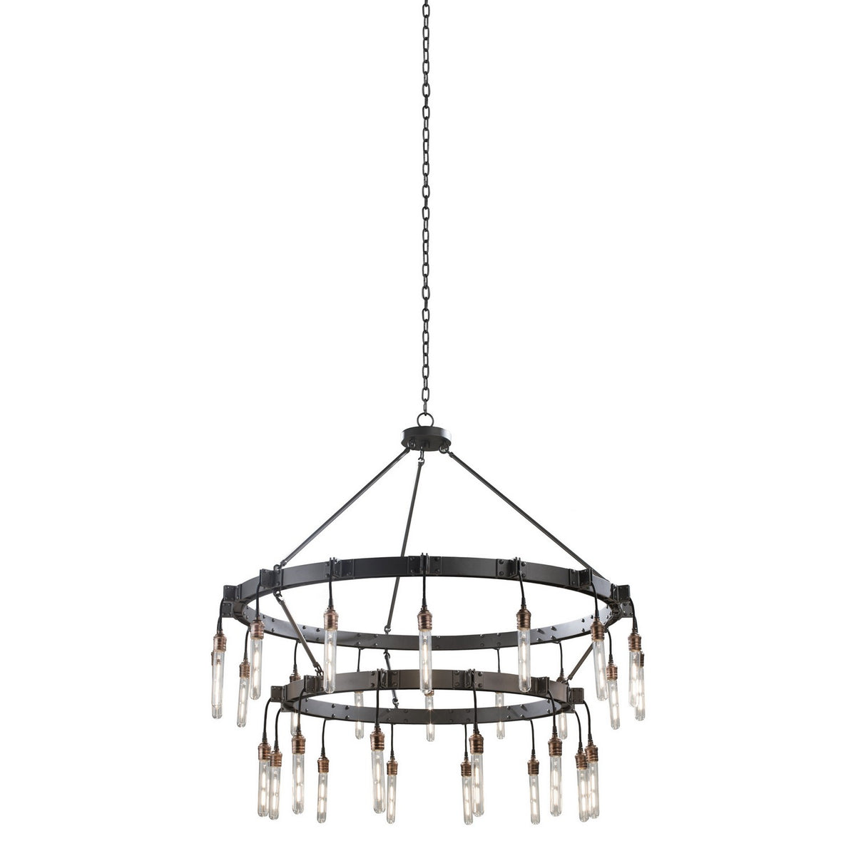 41'' Stuyvesant 28 Light Matte Gun Metal Tiered Chandelier