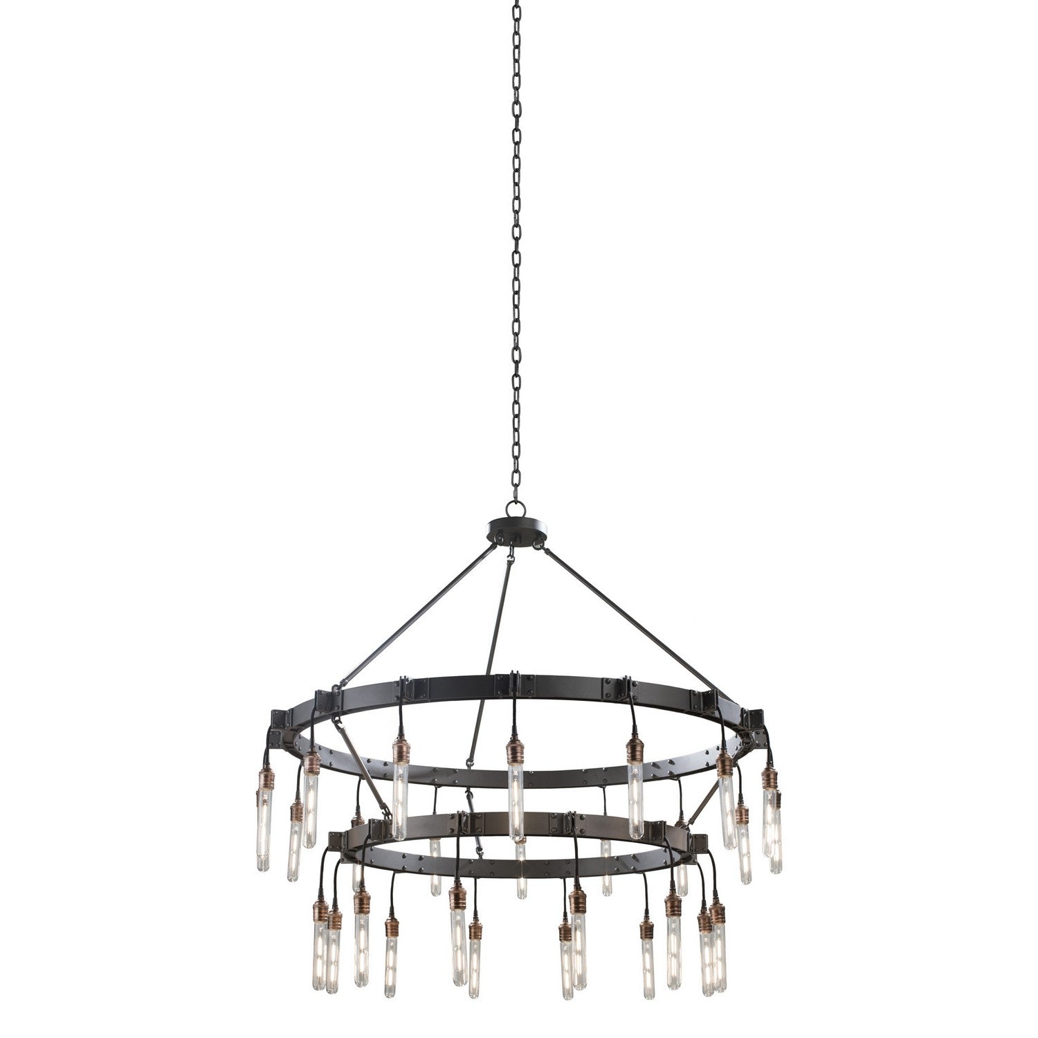 41'' Stuyvesant 28 Light Matte Gun Metal Tiered Chandelier