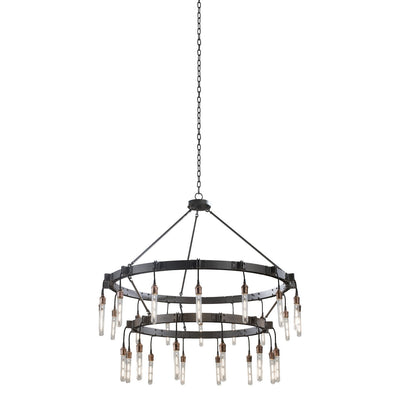 41'' Stuyvesant 28 Light Matte Gun Metal Tiered Chandelier