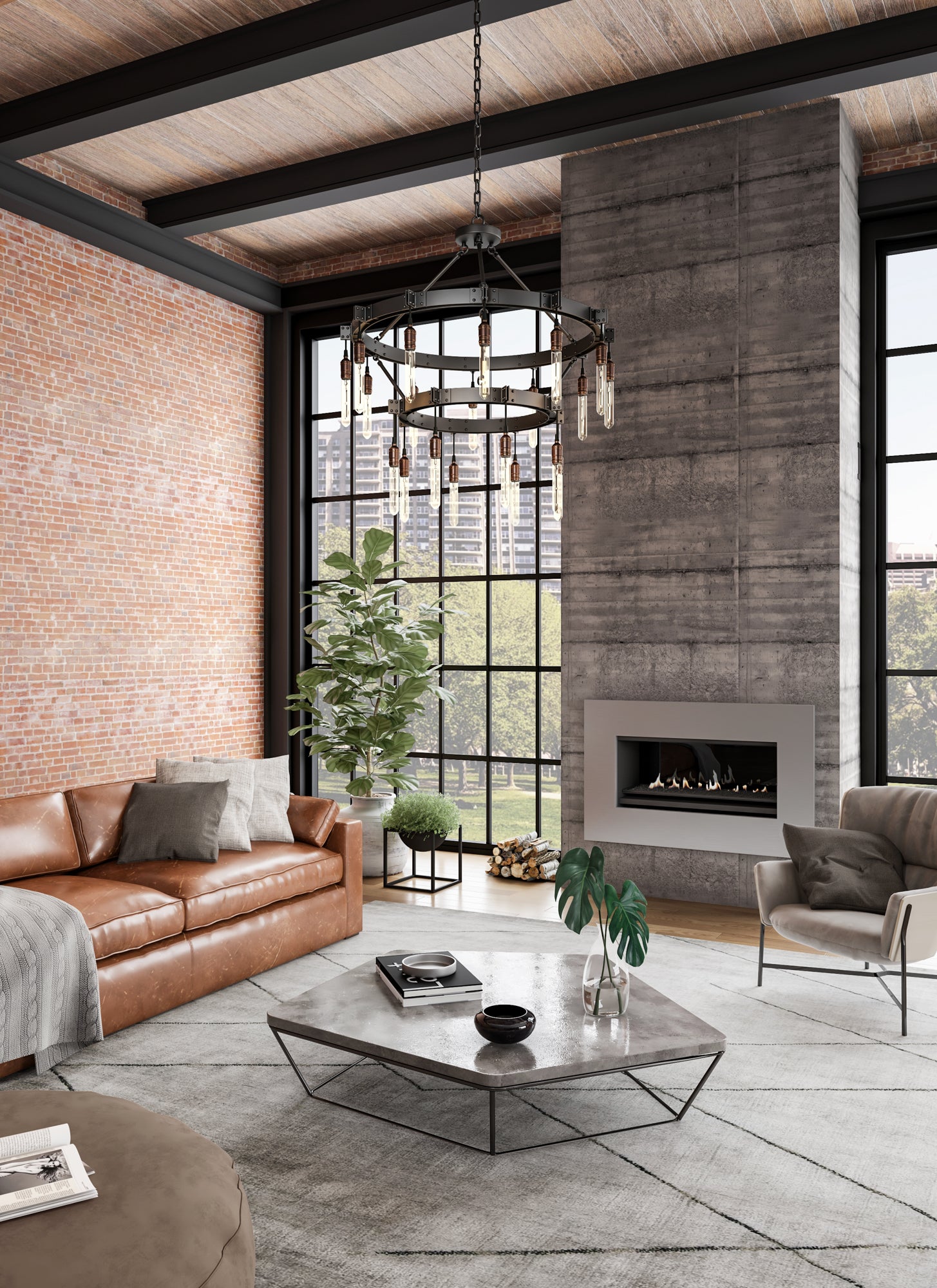 41'' Stuyvesant 28 Light Matte Gun Metal Tiered Chandelier