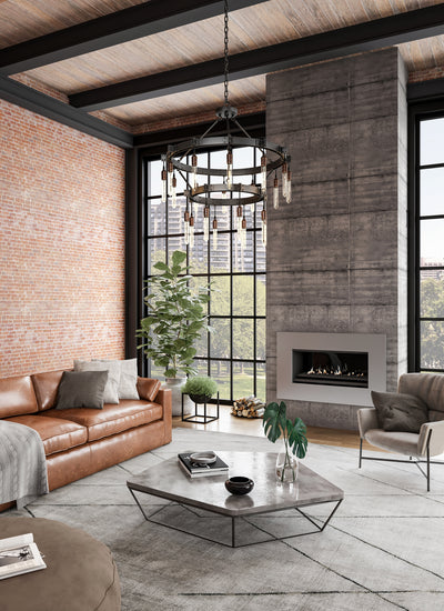 41'' Stuyvesant 28 Light Matte Gun Metal Tiered Chandelier