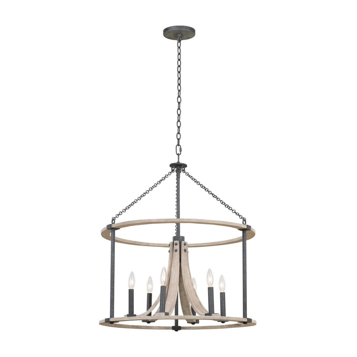 30'' Middleton 6 Light Natural Iron Chandelier