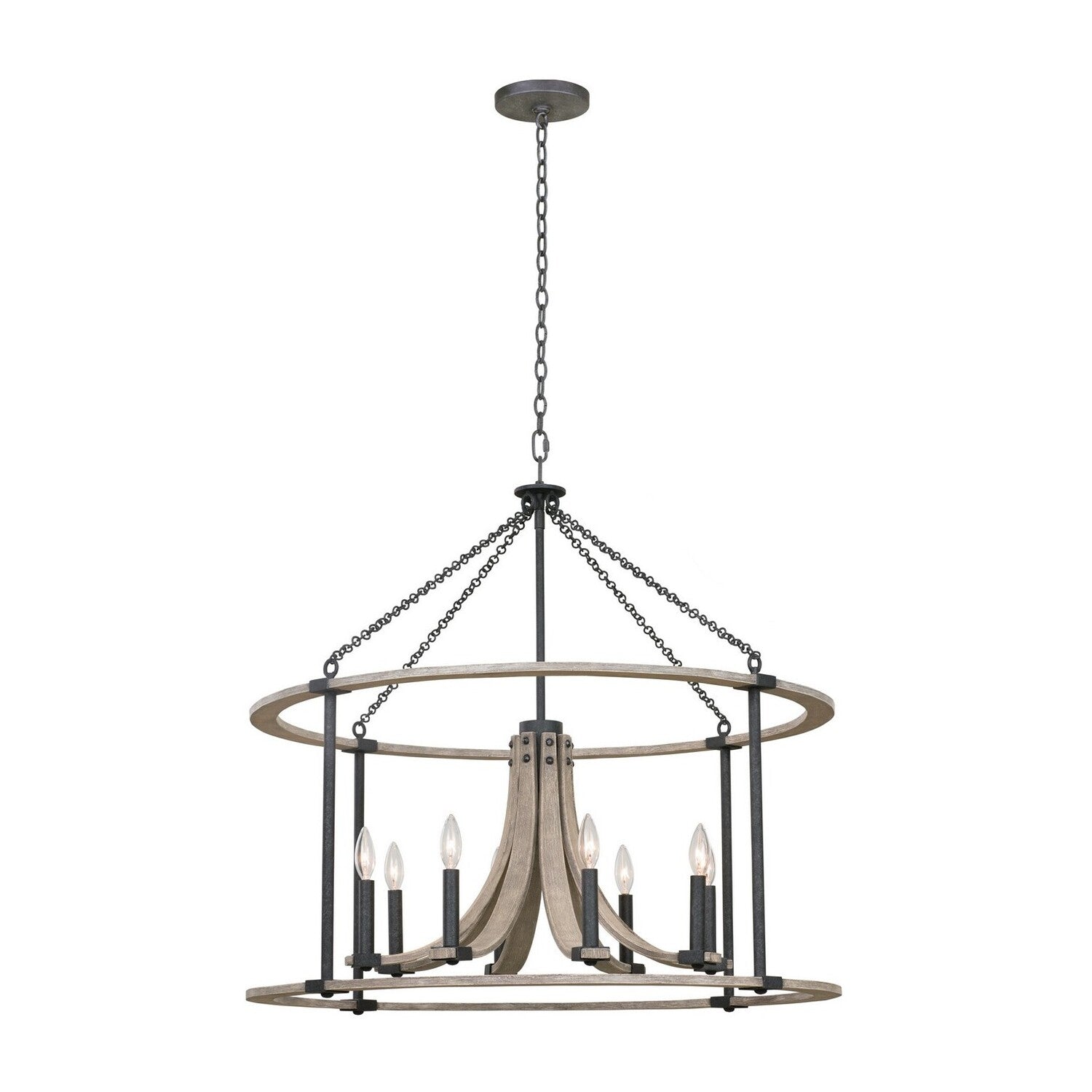 33'' Middleton 8 Light Natural Iron Chandelier