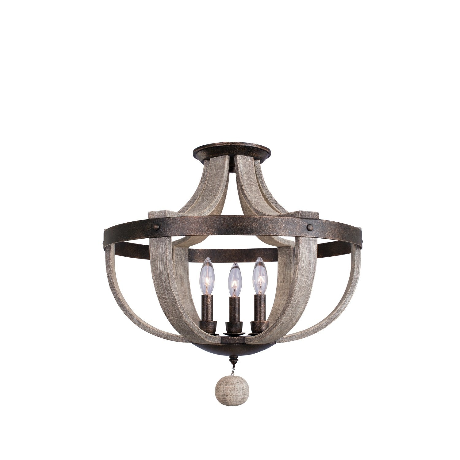20'' Harper 3 Light Florence Gold Semi-Flush Mount