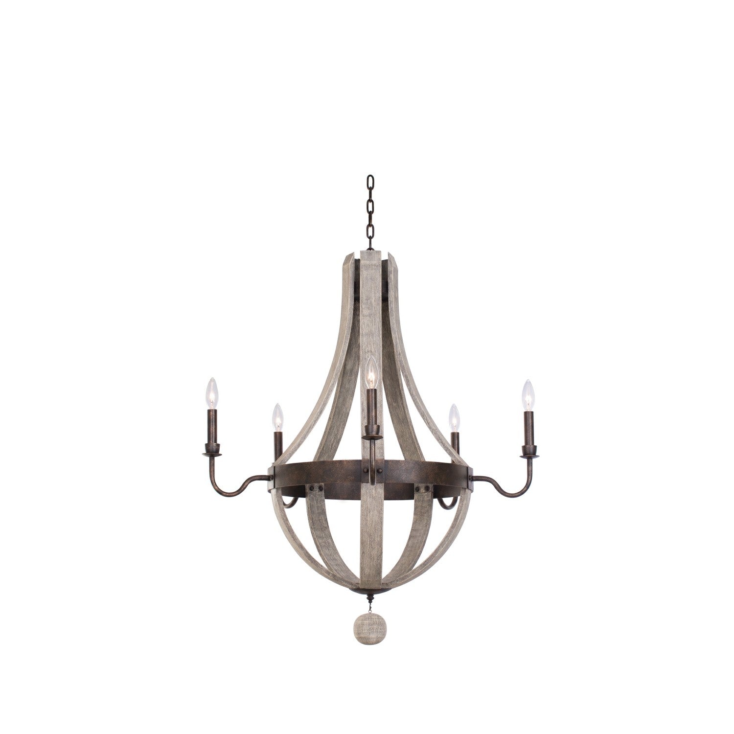 36'' Harper 5 Light Florence Gold Chandelier