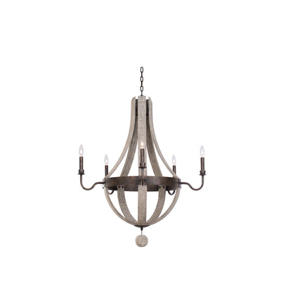 36'' Harper 5 Light Florence Gold Chandelier