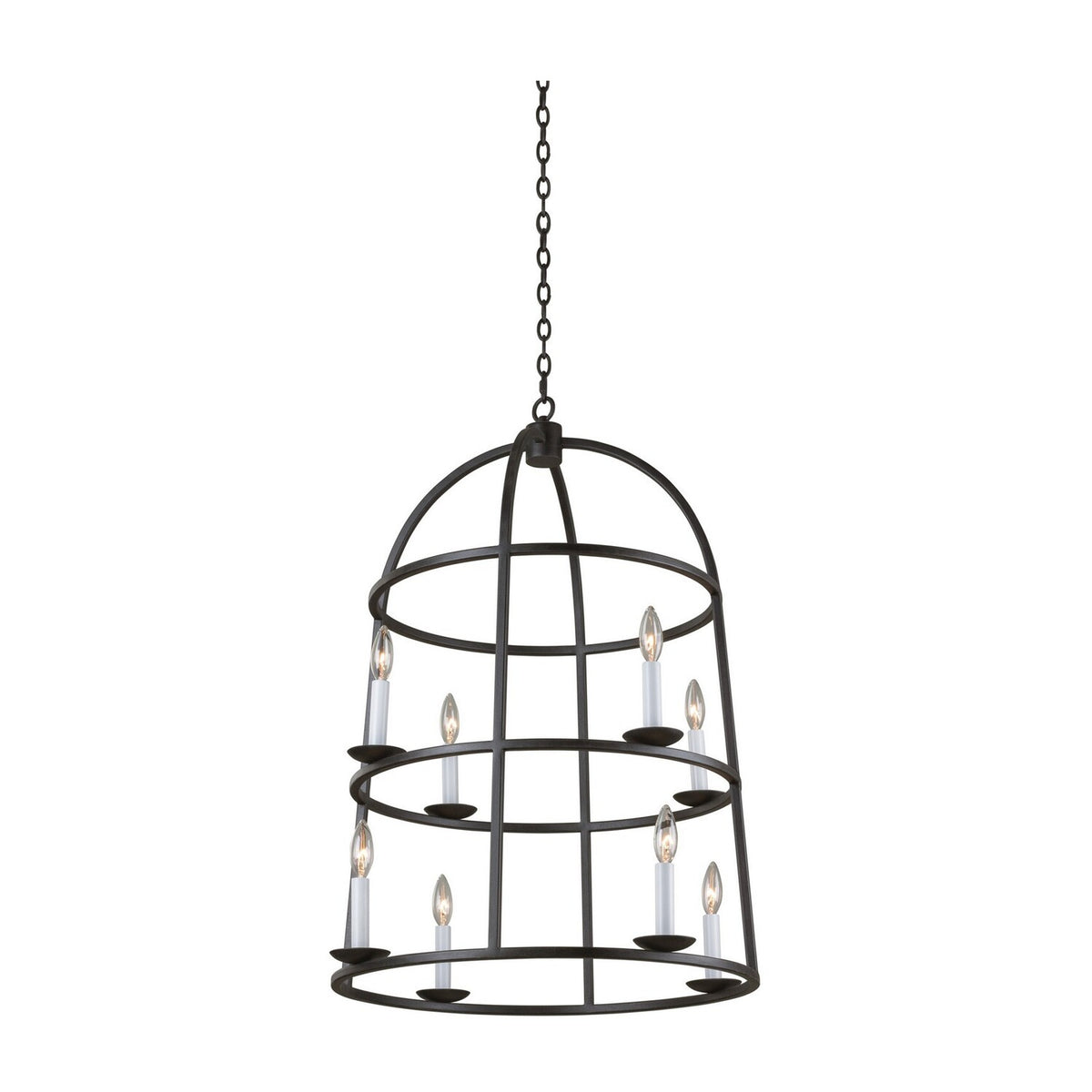 33'' Wickenburg 12 Light Black Iron Chandelier