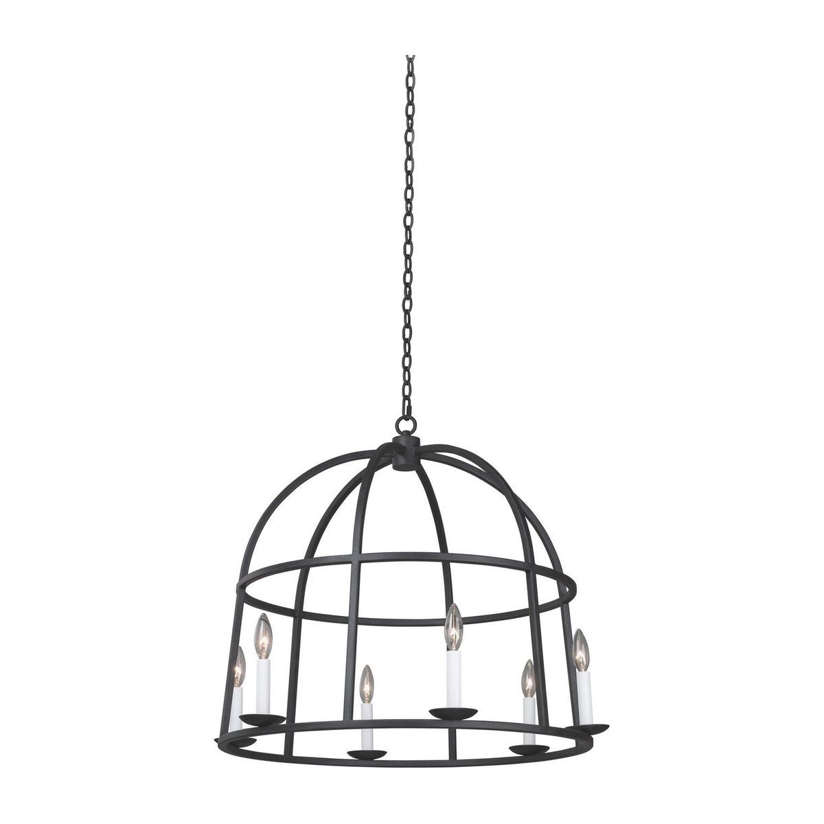 24'' Wickenburg 6 Light Black Iron Chandelier