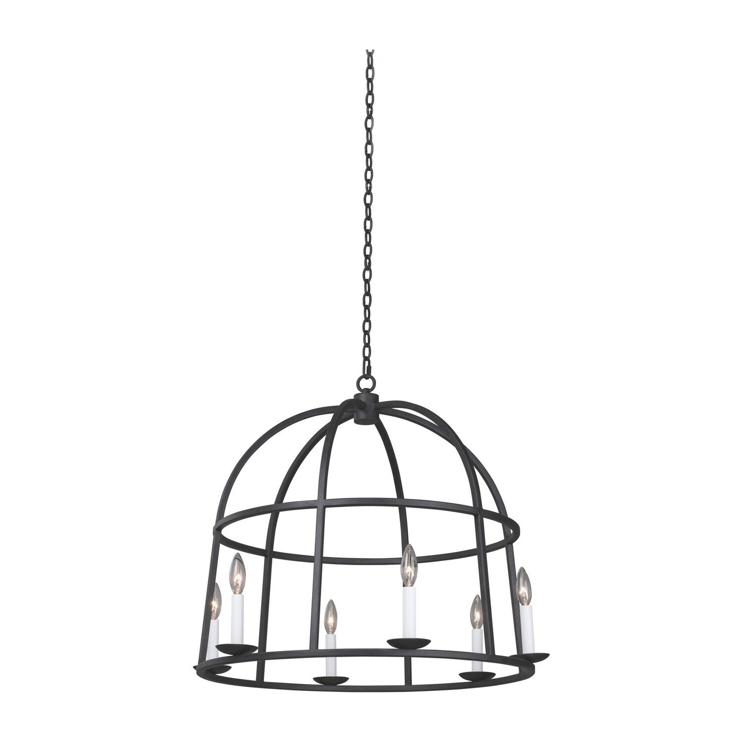 24'' Wickenburg 6 Light Black Iron Chandelier