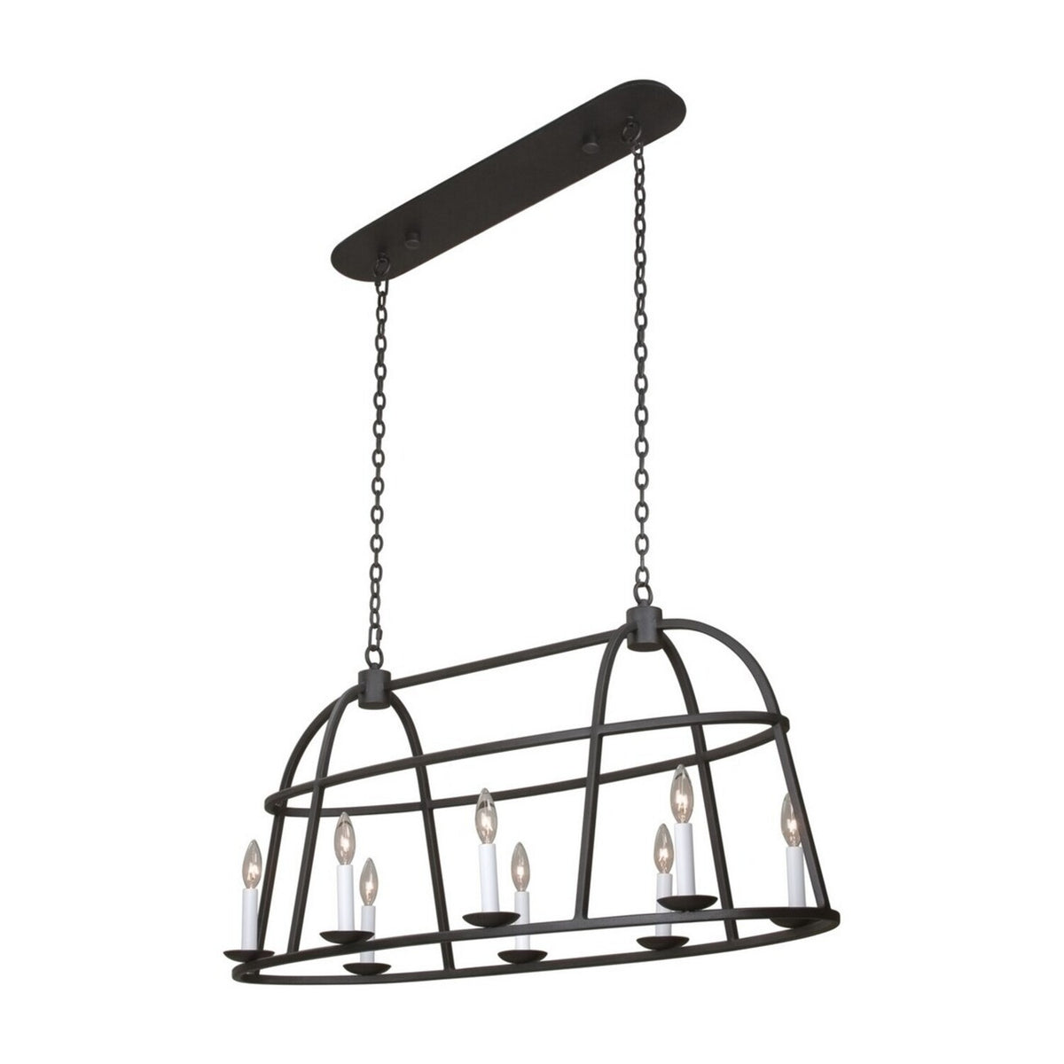 20'' Wickenburg 8 Light Black Iron Linear Pendant