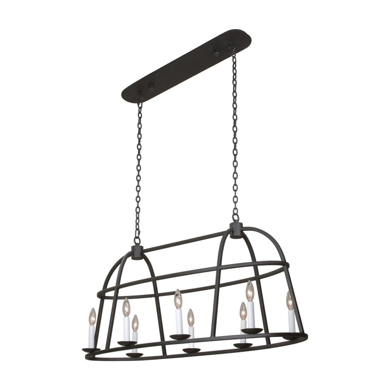 20'' Wickenburg 8 Light Black Iron Linear Pendant