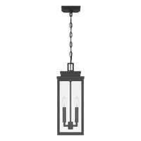 Hillside 7-inch 2-light Textured Black Exterior Pendant Light with Clear Glass
