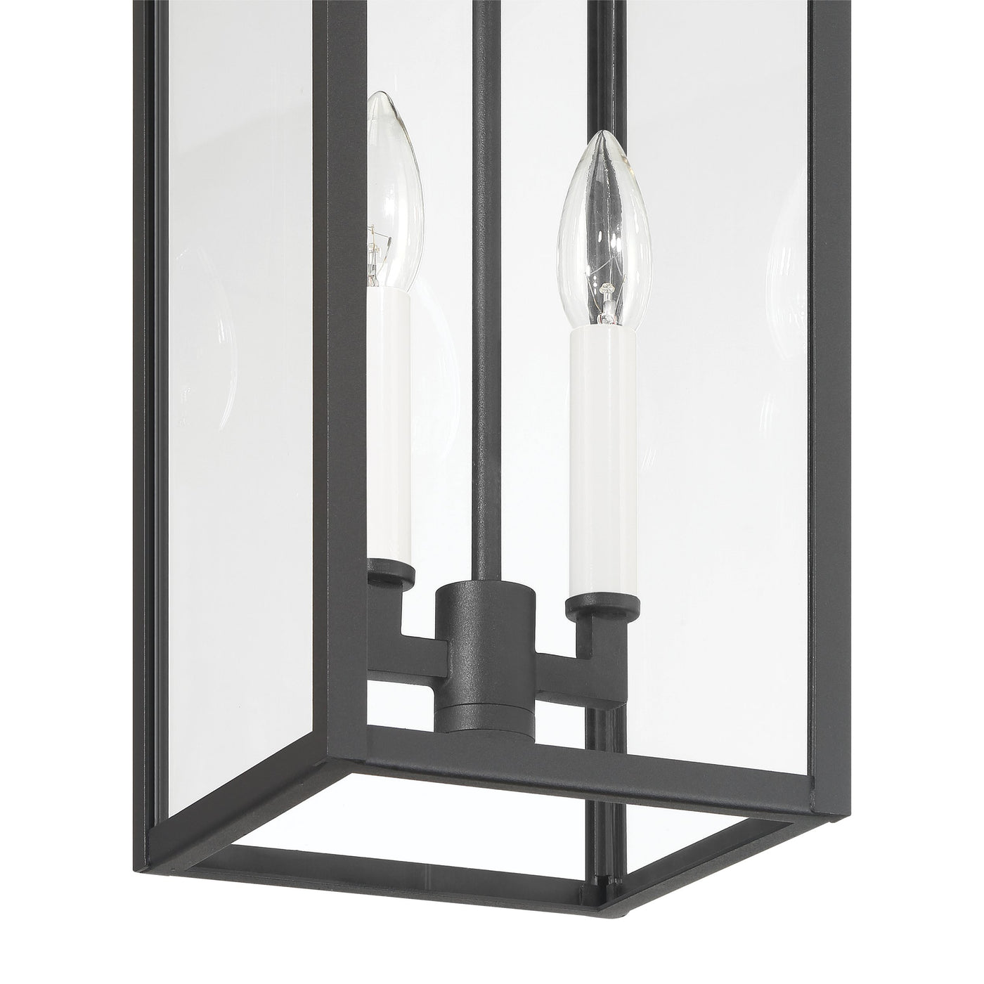 Hillside 7-inch 2-light Textured Black Exterior Pendant Light with Clear Glass