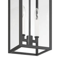 Hillside 7-inch 2-light Textured Black Exterior Pendant Light with Clear Glass