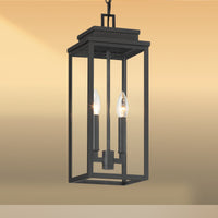Hillside 7-inch 2-light Textured Black Exterior Pendant Light with Clear Glass