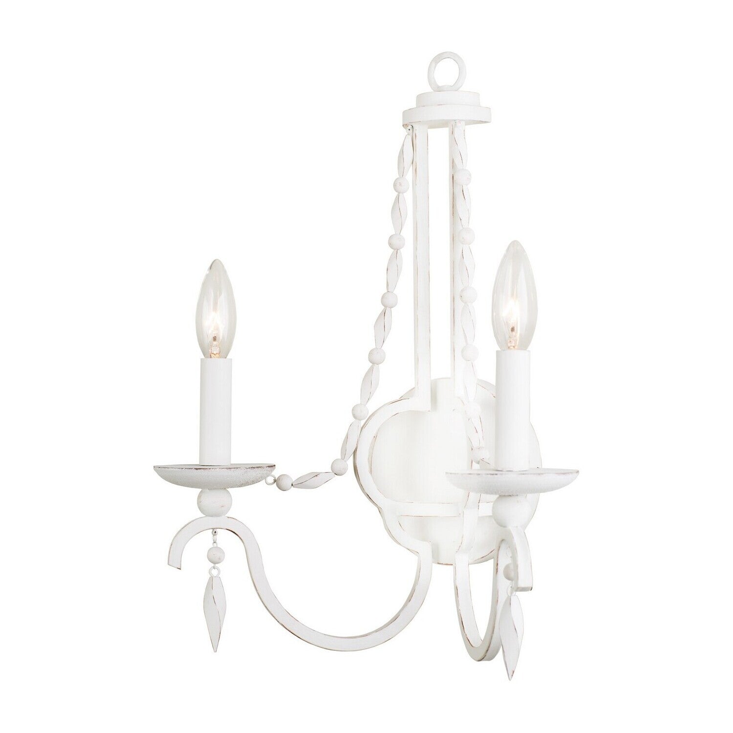13'' Acadia 2 Light Distressed White Wall Sconce
