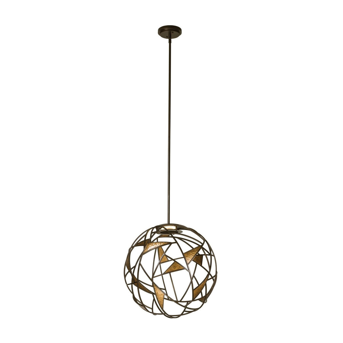 26'' Neptune 1 Light Antique Bronze w/ Antique Gold Pendant