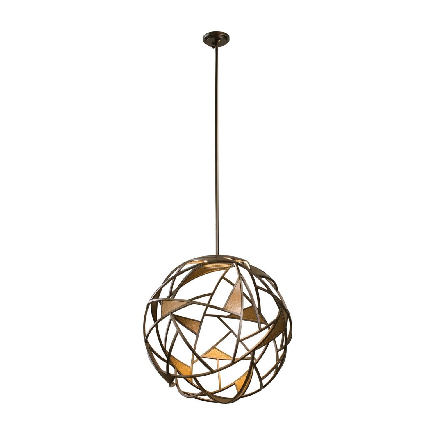 34'' Neptune 1 Light Antique Bronze w/ Antique Gold Pendant