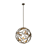 34'' Neptune 1 Light Antique Bronze w/ Antique Gold Pendant