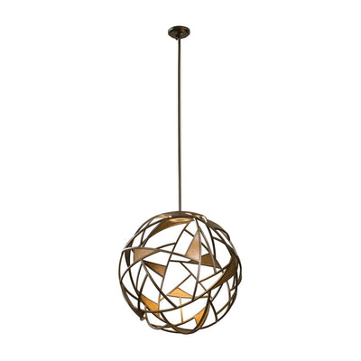 34'' Neptune 1 Light Antique Bronze w/ Antique Gold Pendant