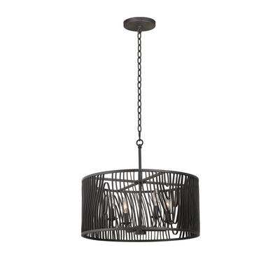 18'' Morre 4 Light Black Iron Semi-Flush Mount