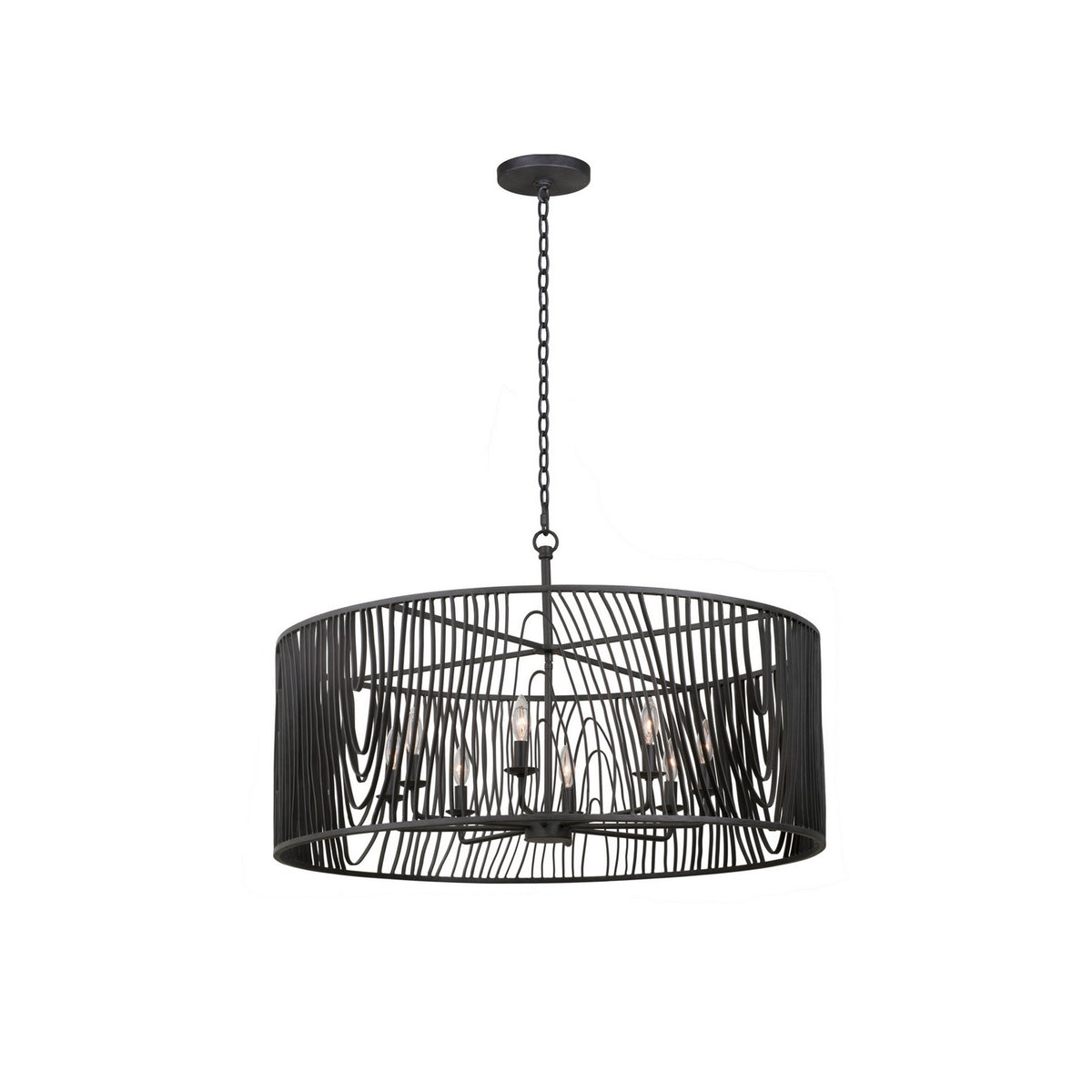 22'' Morre 8 Light Black Iron Chandelier