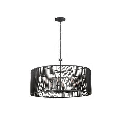 22'' Morre 8 Light Black Iron Chandelier