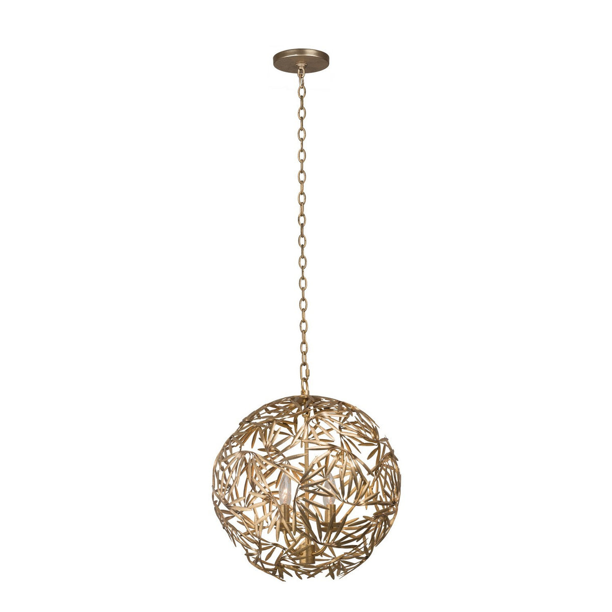 20'' Jardin 4 Light Oxidized Gold Leaf Pendant