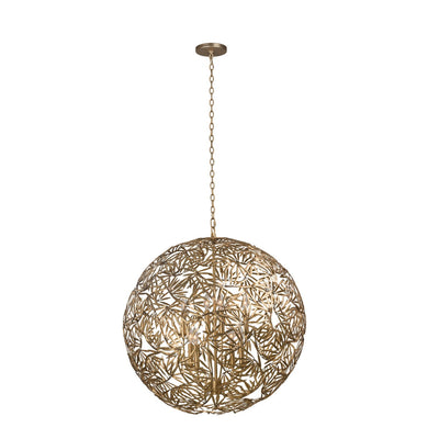 34'' Jardin 8 Light Oxidized Gold Leaf Chandelier