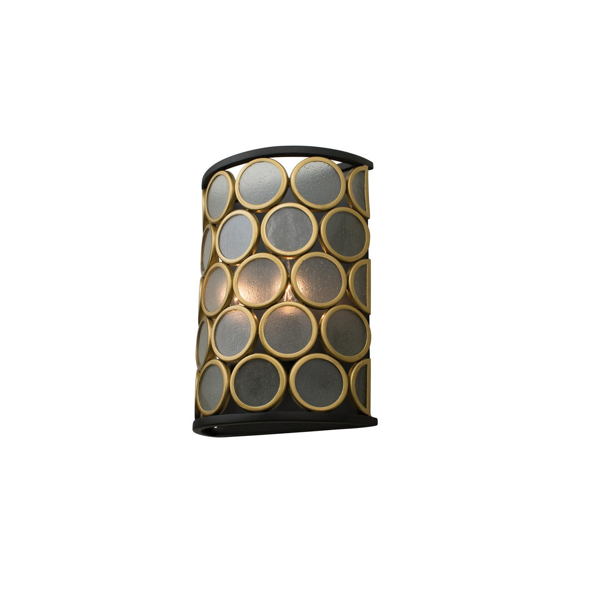 5'' Corsa 2 Light Matte Black w Gold Wall Sconce