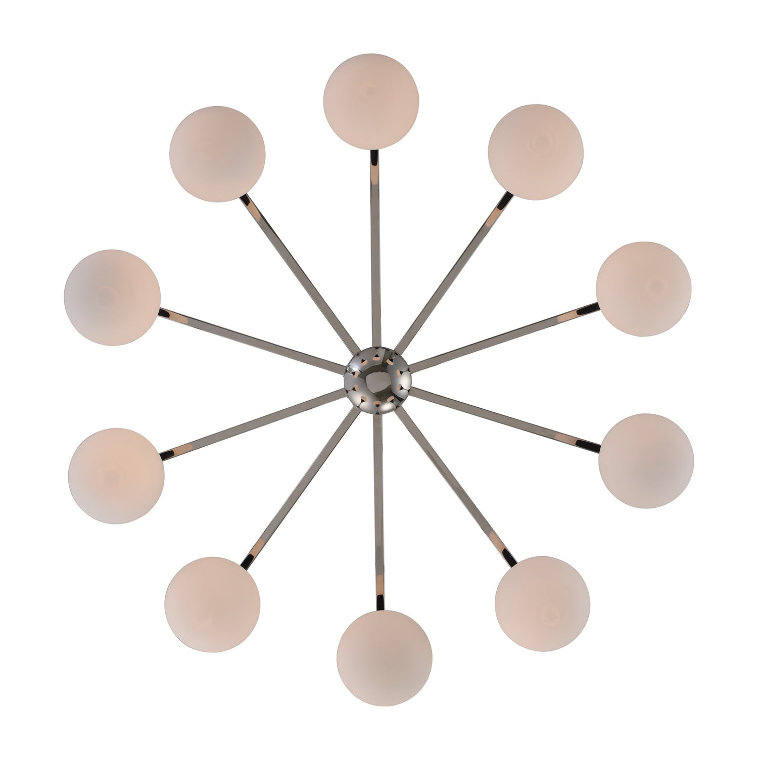 14'' Bogart 10 Light Matte Black w/ Polished Nickel Chandelier