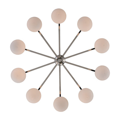 14'' Bogart 10 Light Matte Black w/ Polished Nickel Chandelier