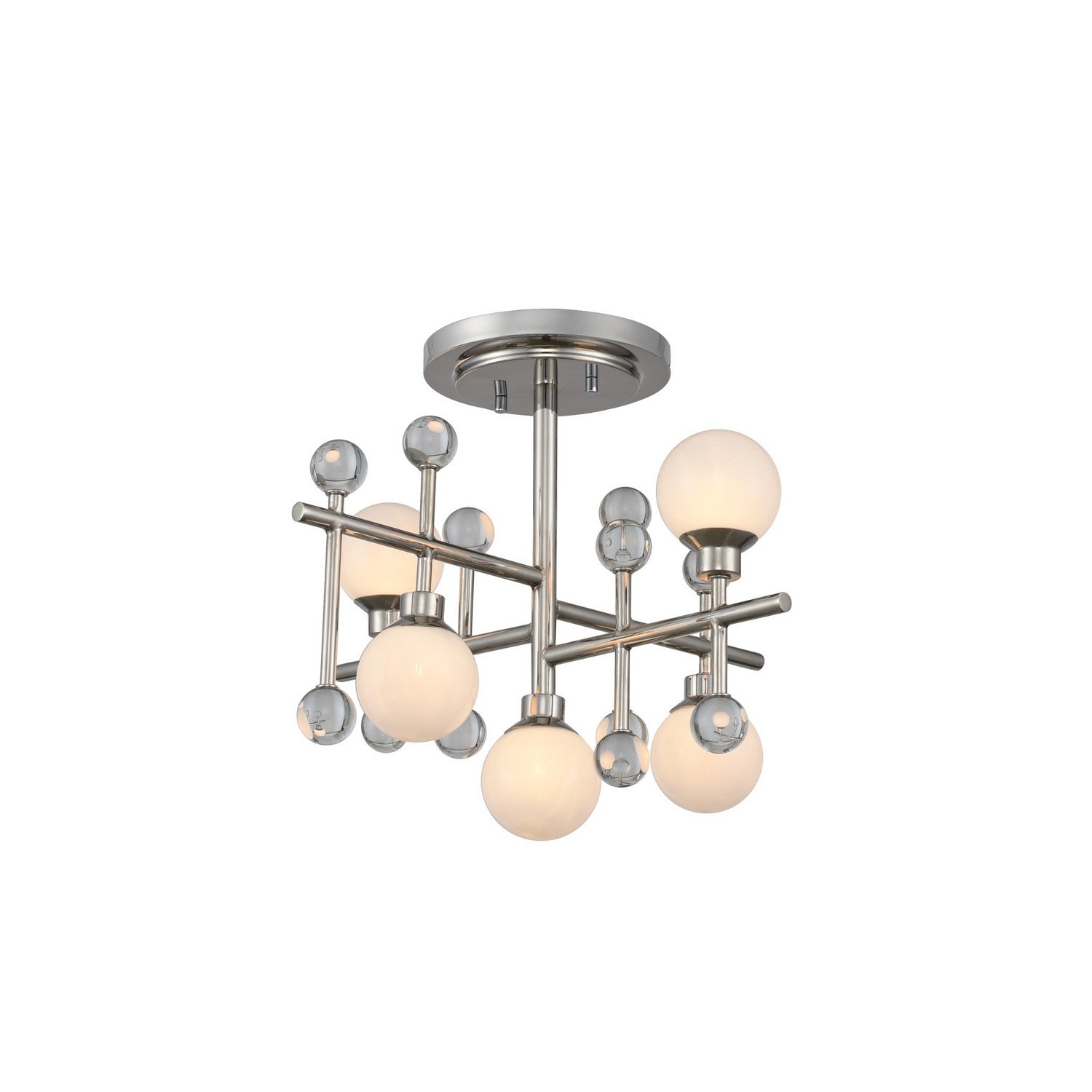 13'' Mercer 5 Light Polished Nickel Semi-Flush Mount