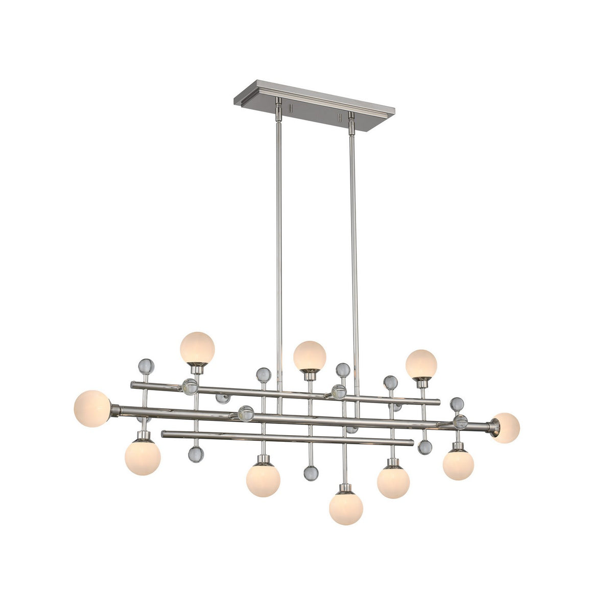 22'' Mercer 10 Light Polished Nickel Linear Pendant