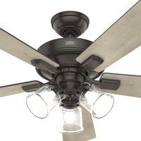 52 inch Crestfield Noble Bronze Ceiling Fan with LED Light Kit and Handheld Remote