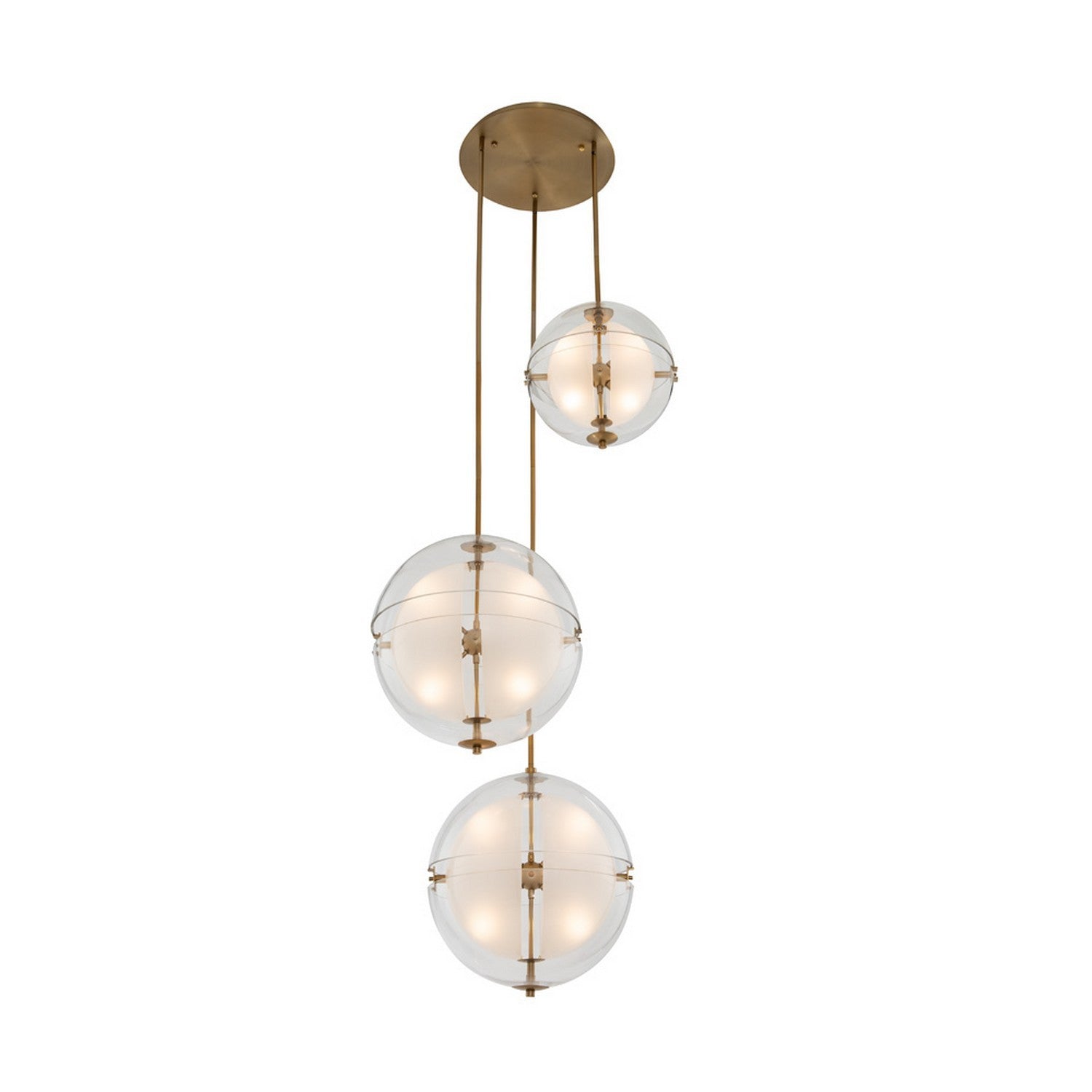 26'' Sussex 3 Light Winter Brass Multi-Pendant