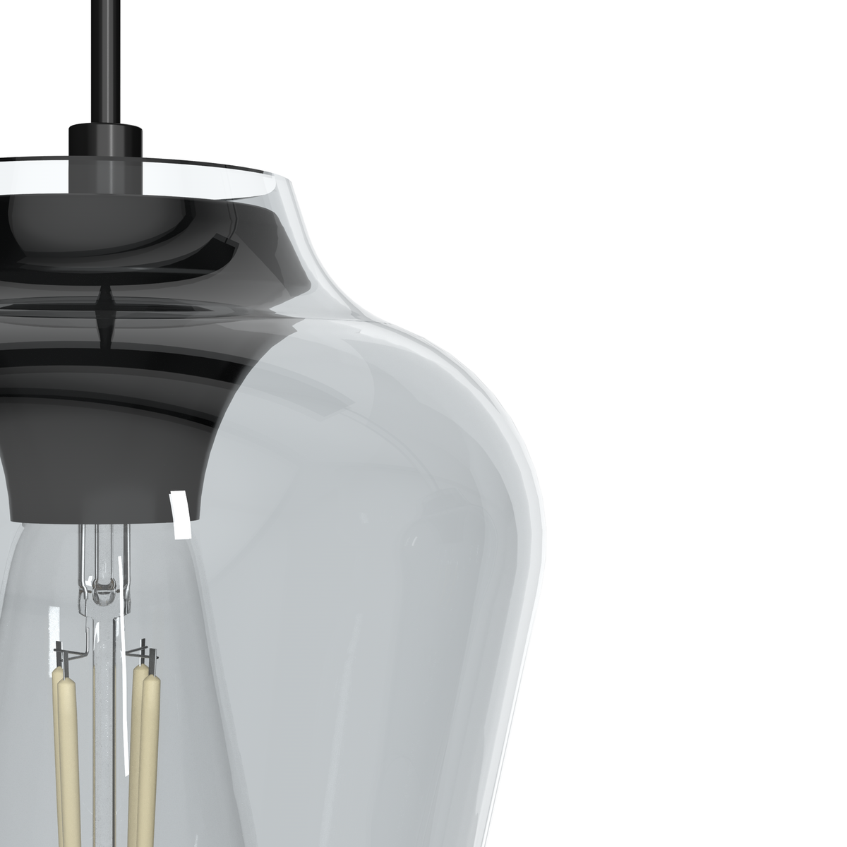 Vidria 7.25-inch 1-light Matte Black Pendant with Smoked Glass
