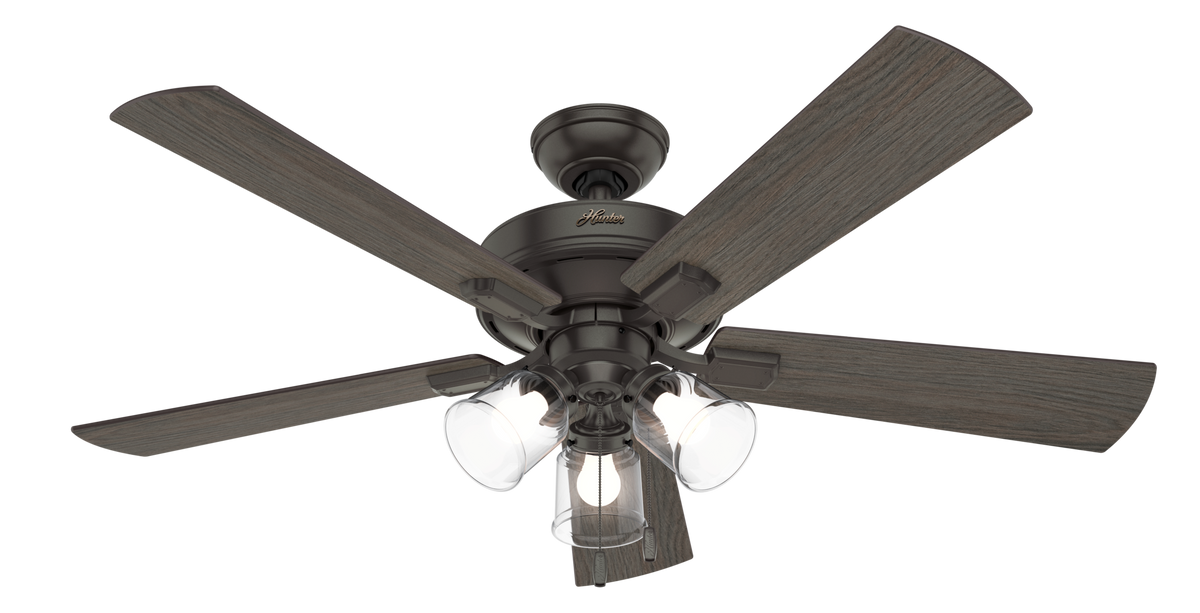 52 inch Crestfield Noble Bronze Ceiling Fan with LED Light Kit and Pull Chain