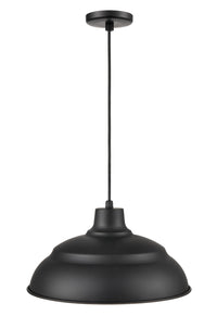 9.25'' R Series Satin Black 1 Light Pendant