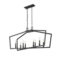 20.75'' Lizabeth Matte Black 8 Light Linear Chandelier