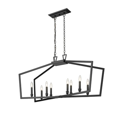 20.75'' Lizabeth Matte Black 8 Light Linear Chandelier