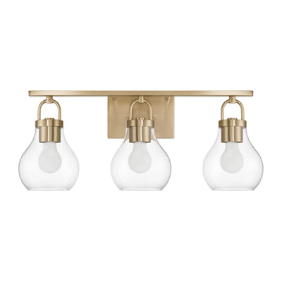 Mansfield 24-inch 3-light Champagne Gold Vanity Light with Clear Glass Shades