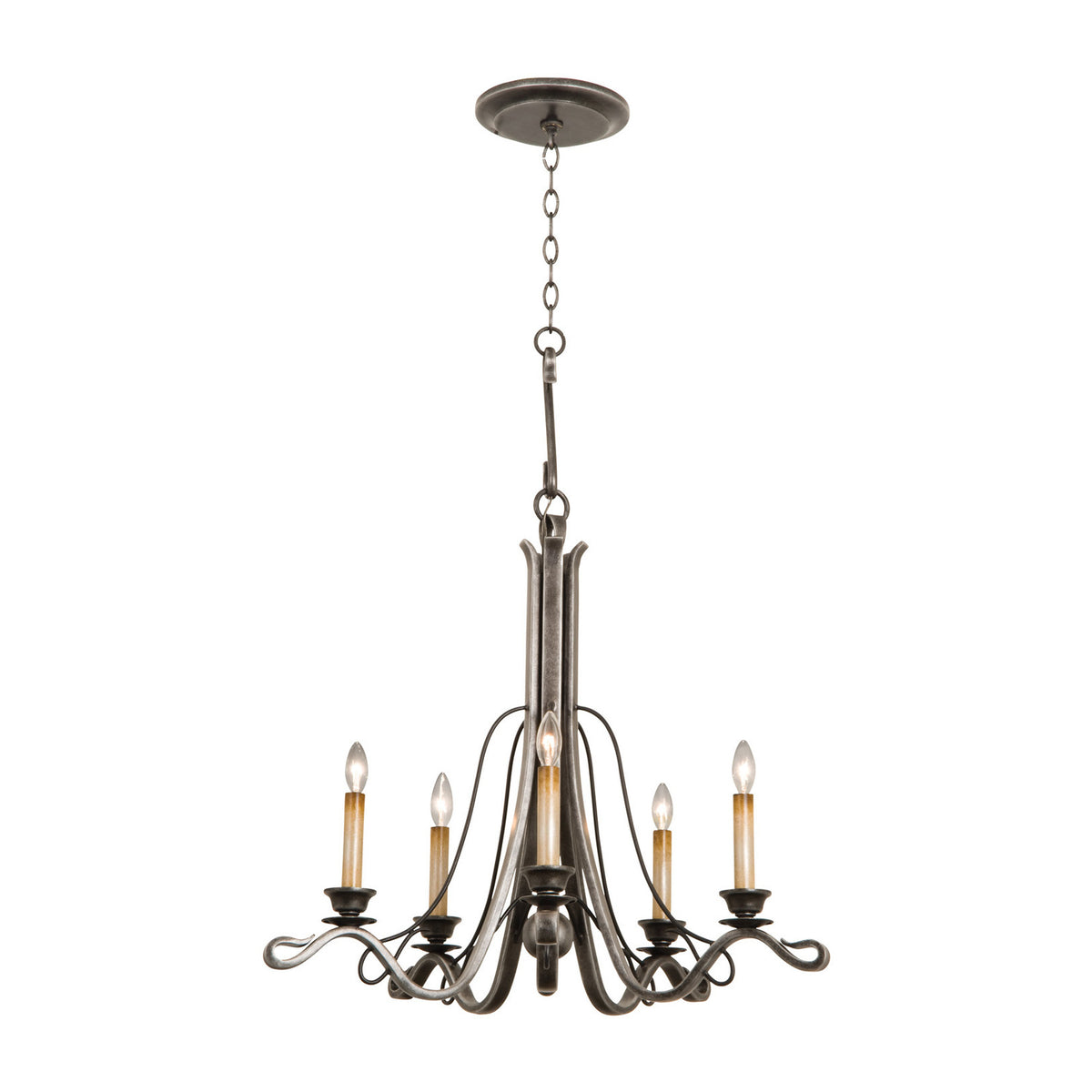 26'' Keller 5 Light Vintage Iron Chandelier