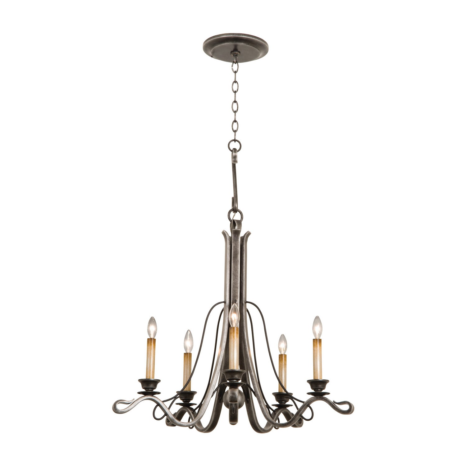 26'' Keller 5 Light Vintage Iron Chandelier