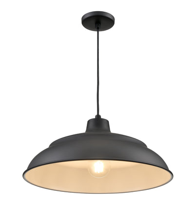 20-inch R Series Satin Black 1-Light Pendant Light
