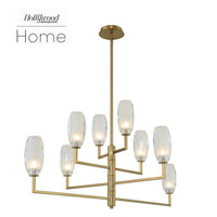29'' June 8 Light Winter Brass Linear Pendant