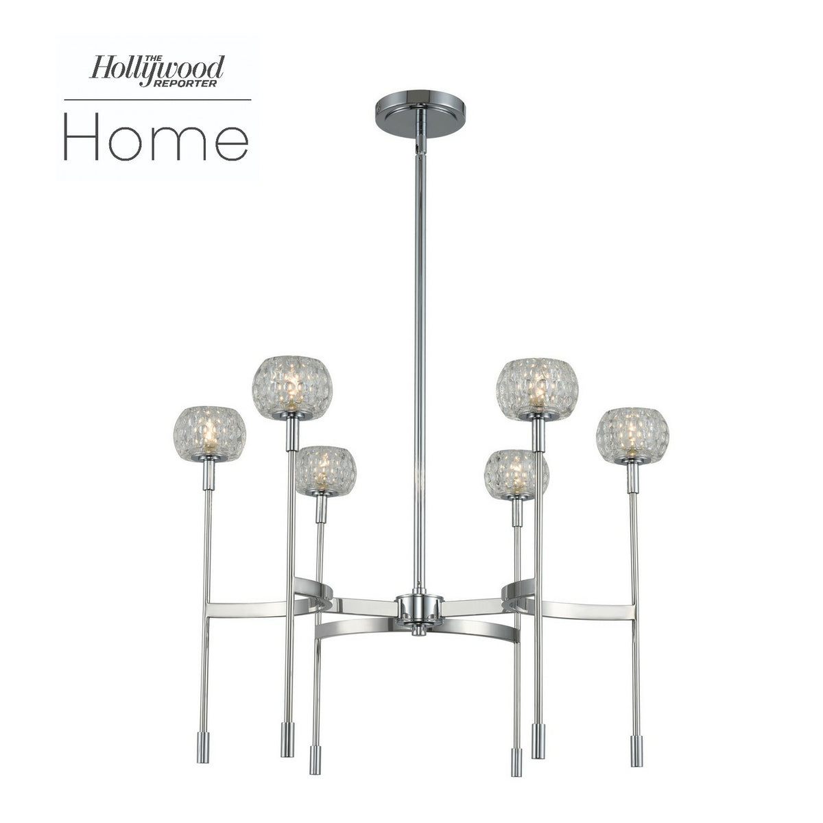 36'' Mae 6 Light Polished Chrome Chandelier