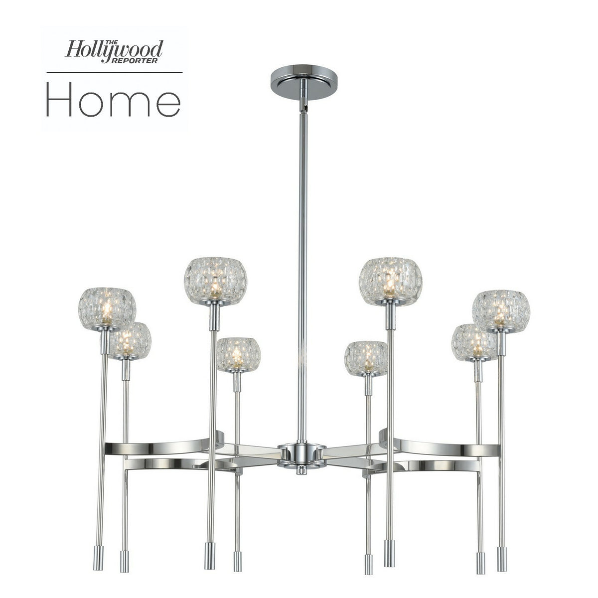 36'' Mae 8 Light Polished Chrome Chandelier